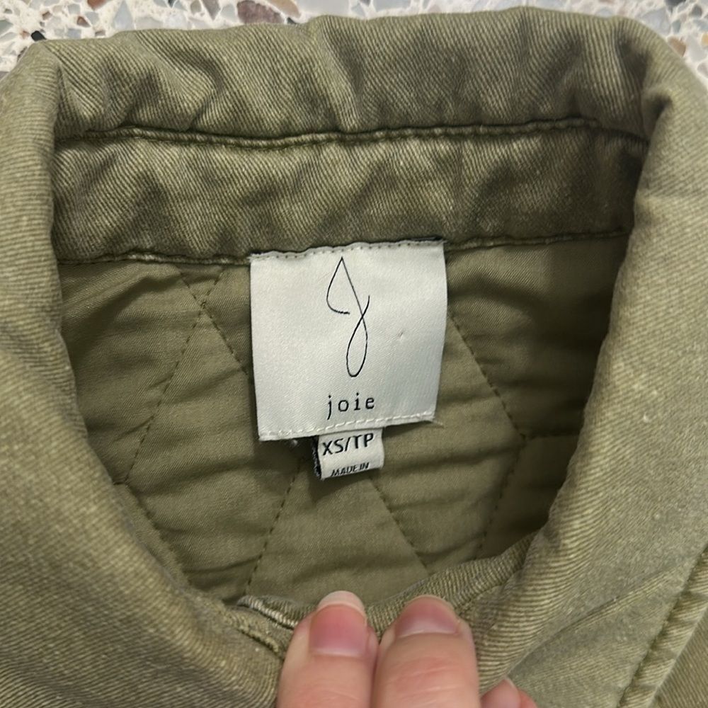 Joie green quilted shacket button up long sleeve barn XS - Picture 4 of 7
